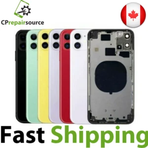 Coque arrière métal verre cache batterie cadre montage remplacement iPhone 11 - Photo 1 sur 1