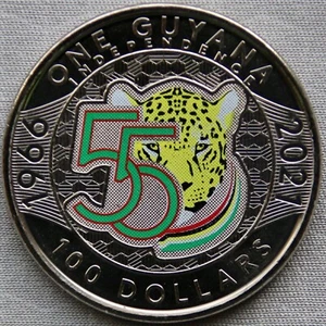 GUYANA_100 Dollars 2021_55 Years of Independence_orig. color_unc_lose_ - Bild 1 von 2