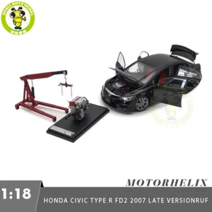 1/18 MOTORHELIX Honda CIVIC Type R FD2 2007 Late Version Black Diecast Model Car - Picture 1 of 20