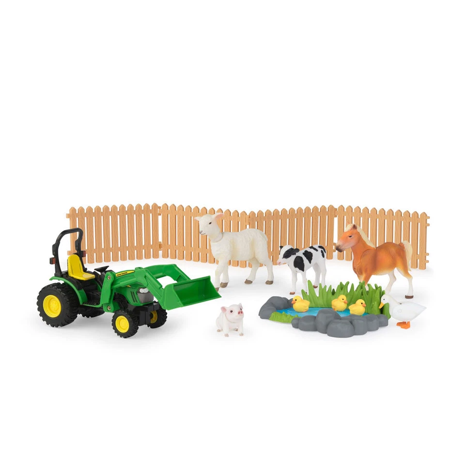 Tomy John Deere Articulated Ania Baby Farm Animals & Tractor Set - Image 1 of 1