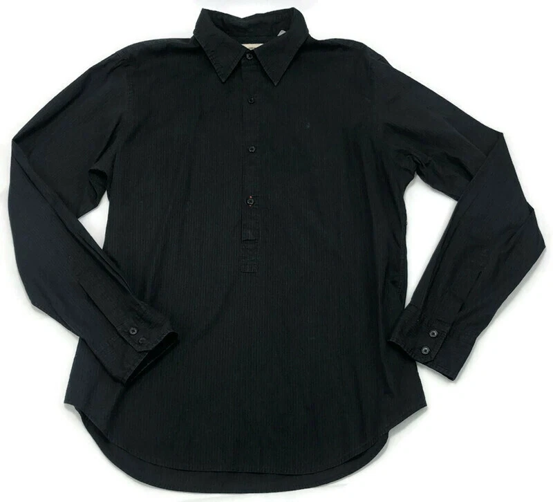 Camisa de vestir negra de manga larga bordada con botones GUESS para hombre talla mediana Foto 1 de 4
