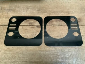 Black Front Head Light Surrounds Pair Fits Land Rover Defender 90 110 / Gloss - Picture 1 of 4