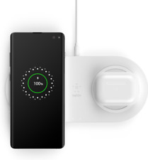 BELKIN Dual 10W Qi Wireless Charger Fast Charging Pad For Samsung & Apple White