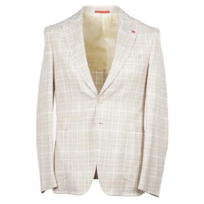 Abrigo deportivo Isaia ajustado tejido a cuadros algodón-seda 38R (UE 48) NUEVO CON ETIQUETAS Foto 1 de 4