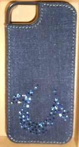 TRUE RELIGION JEANS iPHONE 5/5s CASE COVER "CASEY" SNAP ON SWAROVSKI & DENIM NW - Picture 1 of 2