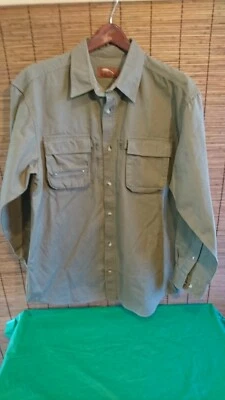  Bob Timberlake heavy cotton canvas Shirt Olive Green Men's Size large - Image 1 of 4