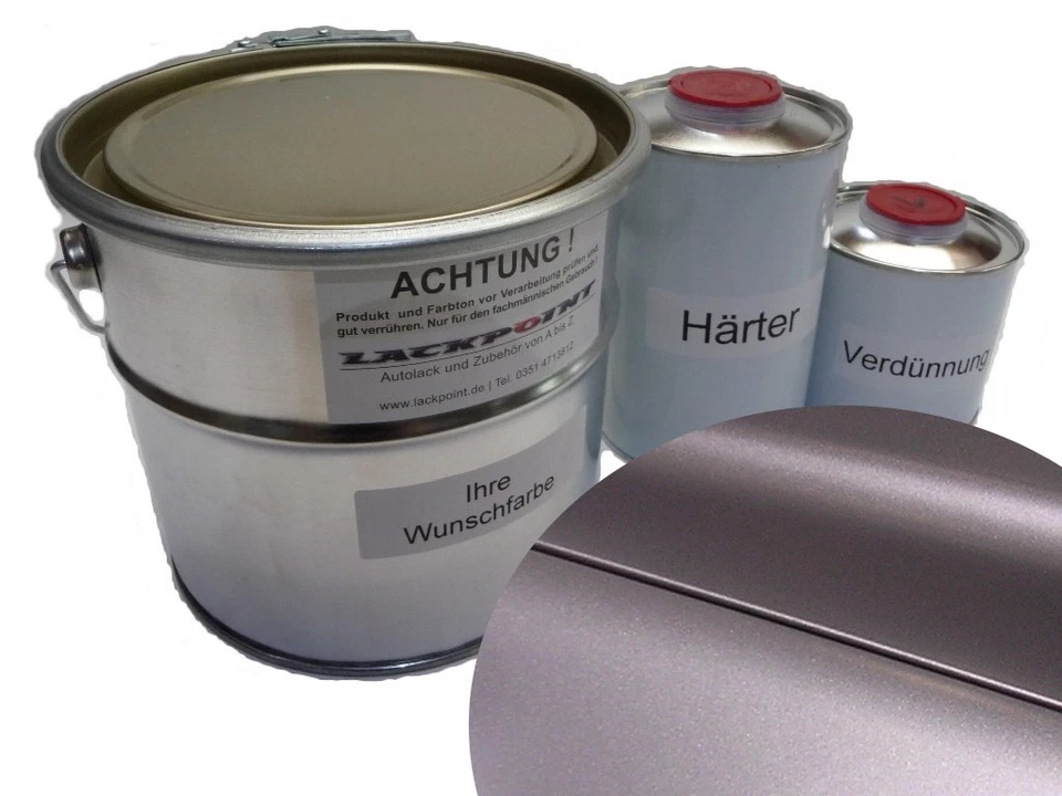 5 Liter Set 2K Autolack Silber Metallic Seidenmatt Seidenglanz Tuning geeignet - Bild 1 von 1