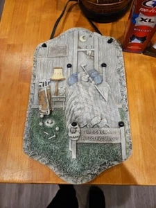 Harz humorvoll Golf hängendes Bild Vintage Leder Mini Golftasche mit 15 Golfbällen - Bild 1 von 7