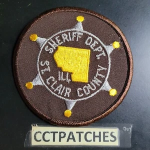 ST. CLAIR COUNTY, ILLINOIS SHERIFF BROWN SHOULDER PATCH IL - Imagen 1 de 2