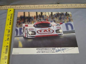 Vintage 1995 Hurley Haywood Autograph 8.5 x 11 Postcard Porsche 962 LM - Picture 1 of 4