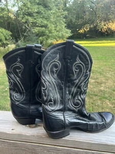 TONY LAMA Men's NACOGDOCHES? Round Toe Black Cowboy Boots #8956 Size 11.5 EE - Picture 1 of 8