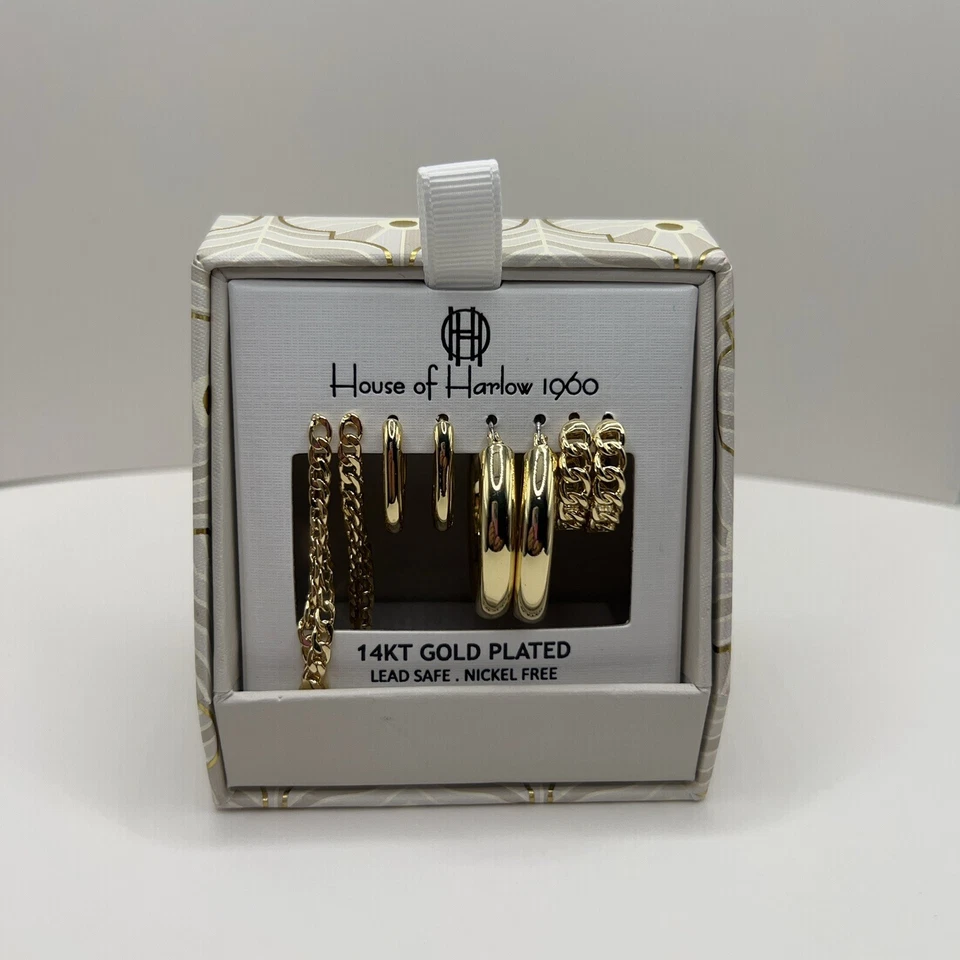 14k Gold Plated Earrings (set of 4) - Imagem 1 de 1