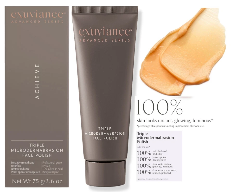 Exuviance ACHIEVE Triple Microdermabrasion Face Polish Full Size 2.6 OZ NIB - Image 1 of 1