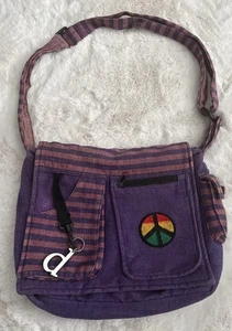 Vintage Messenger Tote Bag Wool Baja Boho Hippie Style Drug Rug Gorgeous Design - Picture 1 of 7