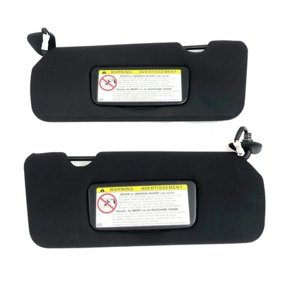1999-2003 Toyota Solara Convertible Sun Visors Pair Passenger Driver BLACK CLOTH - Image 1 of 4