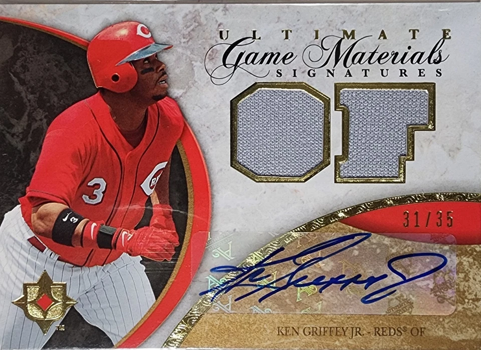 2006 UD Ultimate Collection, Griffey Jr, Ultimate Game Materials Sig,  S# 31/35 - Image 1 of 2
