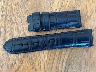 CORREA OFFICINE PANERAI OEM 24mm COCODRILO AZUL 🐊 PARA HEBILLA ESPIGA Foto 1 de 3