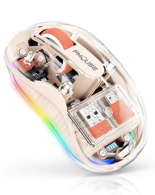 Beautiful Transparent Wireless Mouse, Dual Bluetooth & 2.4GHz for Multi Devic... - Image 1 of 4