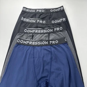 Exercise Pro Compression Pro Training Tights Boy's Small Blue Gray Black - Picture 1 of 24