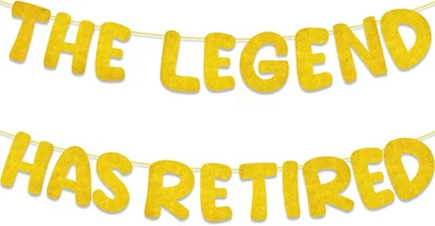 La Leyenda Se Ha Retirado Banner, Brillo Feliz Retiro Banner Fiesta Decoraciones Foto 1 de 4