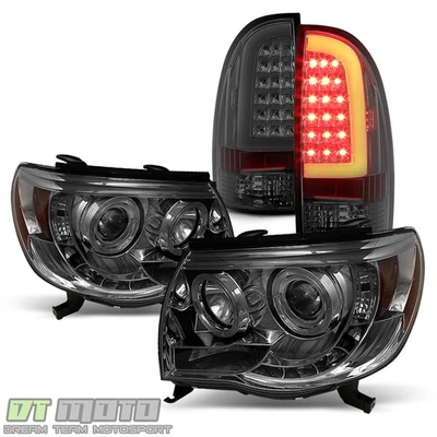 For 2005-2011 Toyota Tacoma LED DRL Projector Headlights+LED Tube Tail Lights - Image 1 of 4