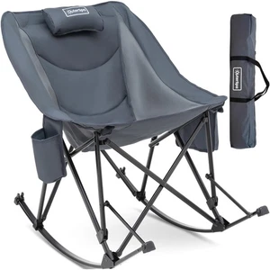 Oversized Camping Chair for Adults, Lawn Chairs Outdoor Fold up, Rocking Camp... - Picture 1 of 9