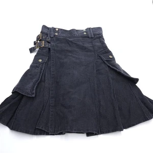 5R FIVE RIVERS kilt uomo kilt moderno taglia 26" vita nero  - Foto 1 di 7
