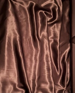 Silk Charmeuse satin ~19mm, Brown, 100% Silk, 44" W, By the Yard (TS-7150L) - Picture 1 of 3
