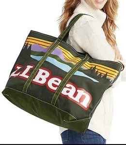 L.L.Bean Everyday Katahdin Tote Large Spell Out Scene Bag 503835 23" x 15" New - Picture 1 of 12
