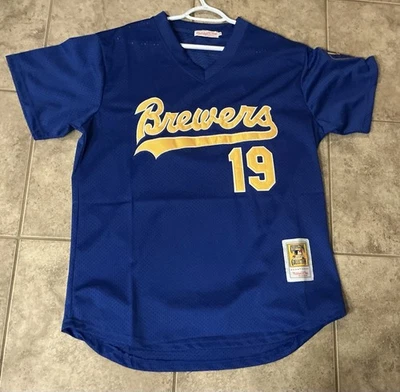 Camiseta de los Milwaukee Brewers MLB #19 (número retirado) Robin Yount Mitchell & Ness Foto 1 de 4