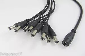 5.5mmx2.1mm DC Female to 8x Male 2.1mm Power Splitter Jack Cable for CCTV Camera - Picture 1 of 1