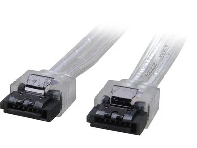 Coboc - SC-SATA3-18-LL-SL - 18" SATA III 6Gb/s Data Cable w/Latch - Silver - Image 1 of 3