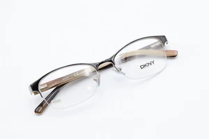 DKNY DY 5641 1097 Black/Brown Horn 52-17-140 Half Rim Frames Flex Hinges R545 - Picture 1 of 12
