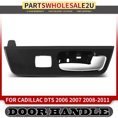Manija de puerta interior trasera derecha con orificio para Cadillac DTS 2006-2011 cromada + negra Foto 1 de 4
