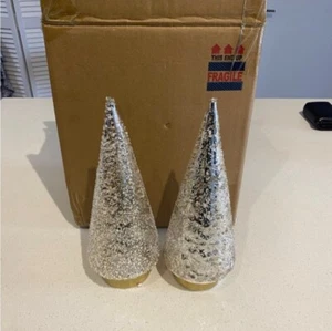 Mini Christmas Tree Decor Holiday Time 2 Pieces  - Picture 1 of 3