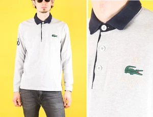 Vintage Men Lacoste polo sweatshirt/ Grey pullover/ Light sweater/ Sports jumper - Picture 1 of 9