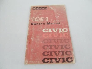 Vintage Car Owner’s Manual – 1981 Honda Civic - Picture 1 of 1