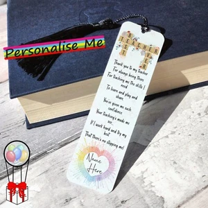 Personalised Best Teacher Bookmark Gift for Teacher Custom Bookmark End of Term - Picture 1 of 6