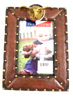 Faux Leather 4X6 Rustic Country Lone Star Cattle Studded Picture Frame