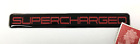 SUPERCHARGED Red on Black Sticker - Super Shiny Domed Finish - 106mm x 14mm