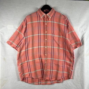 Vintage GANT Shirt Royal Oxford Button Up Mens XL Short Sleeve Check Orange 90s - Picture 1 of 14