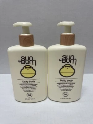 Lot Of 2 - Sun Bum Daily Body Lotion Sunscreen - SPF 50 - 8 fl oz - Exp 2/26+ - Image 1 of 3
