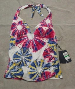TOMMY HILFIGER TIE-DYE HALTER TANKINI TOP, SZ Small S Swim Tank  - Picture 1 of 7