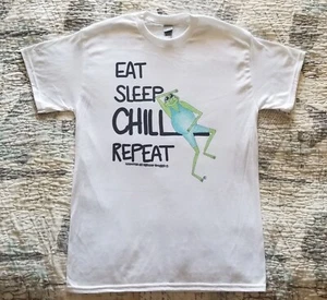 Eat Sleep Chill Repeat by CHILLIN' FROGGY DryBlend T-Shirt New Size S M L XL - Picture 1 of 4