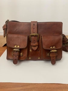 Vintage Mulberry Roxanne Handbag Front Belt Pockets Brown Leather - Picture 1 of 15