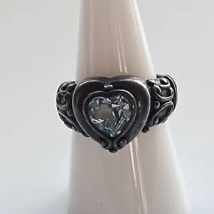 Anillo Brighton Vintage Plata Esterlina Prima Donna Topacio Azul Talla 8 - Imagen 1 de 8