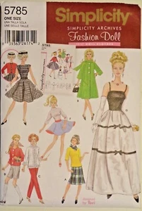 11-1/2 Inch Fashion Doll Clothes Pattern Simplicity 5785 NIP - Picture 1 of 2