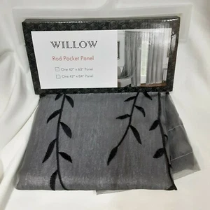 Achim's Willow Rod Pocket Panel Grey 42 Inch X 63 Inch - Picture 1 of 5