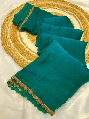 Indian Bollywood Designer Saree Women Party Wear Ethnic Beautiful Sari Blouse - Image 1 of 4