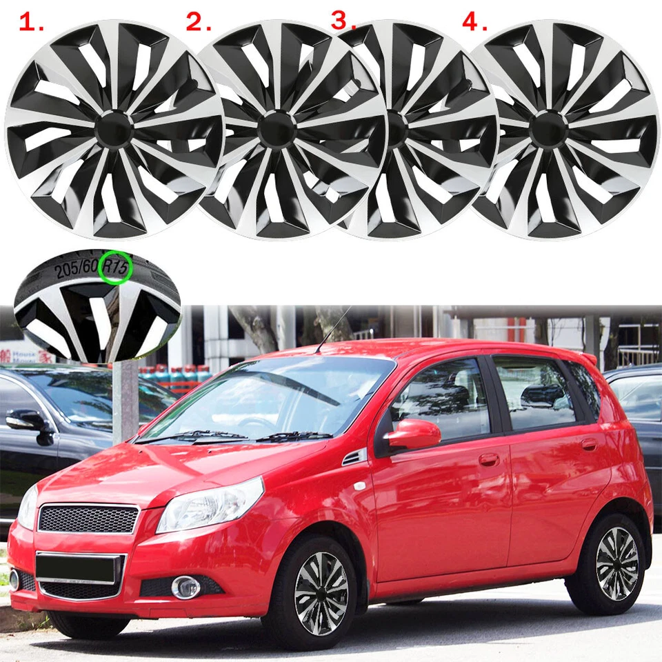 Tampas de cubo de 15 pol. encaixe tampa de roda completa ajuste rodas de aço para Chevy Aveo5 2005-2011 - Imagem 1 de 4